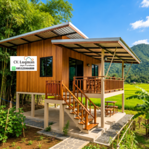 Rumah Panggung Kayu Jati Minimalis