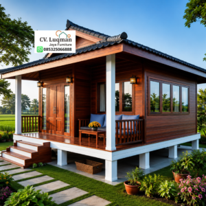 Rumah Glamping Kayu Jati Modern