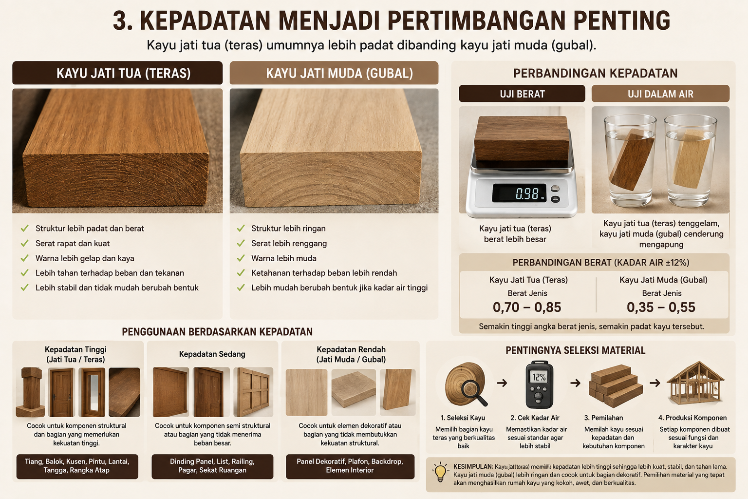 6 Perbedaan Kayu Jati Tua dan Kayu Jati Muda untuk Pembuatan Rumah