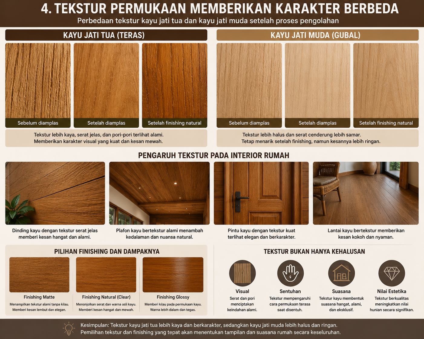 6 Perbedaan Kayu Jati Tua dan Kayu Jati Muda untuk Pembuatan Rumah