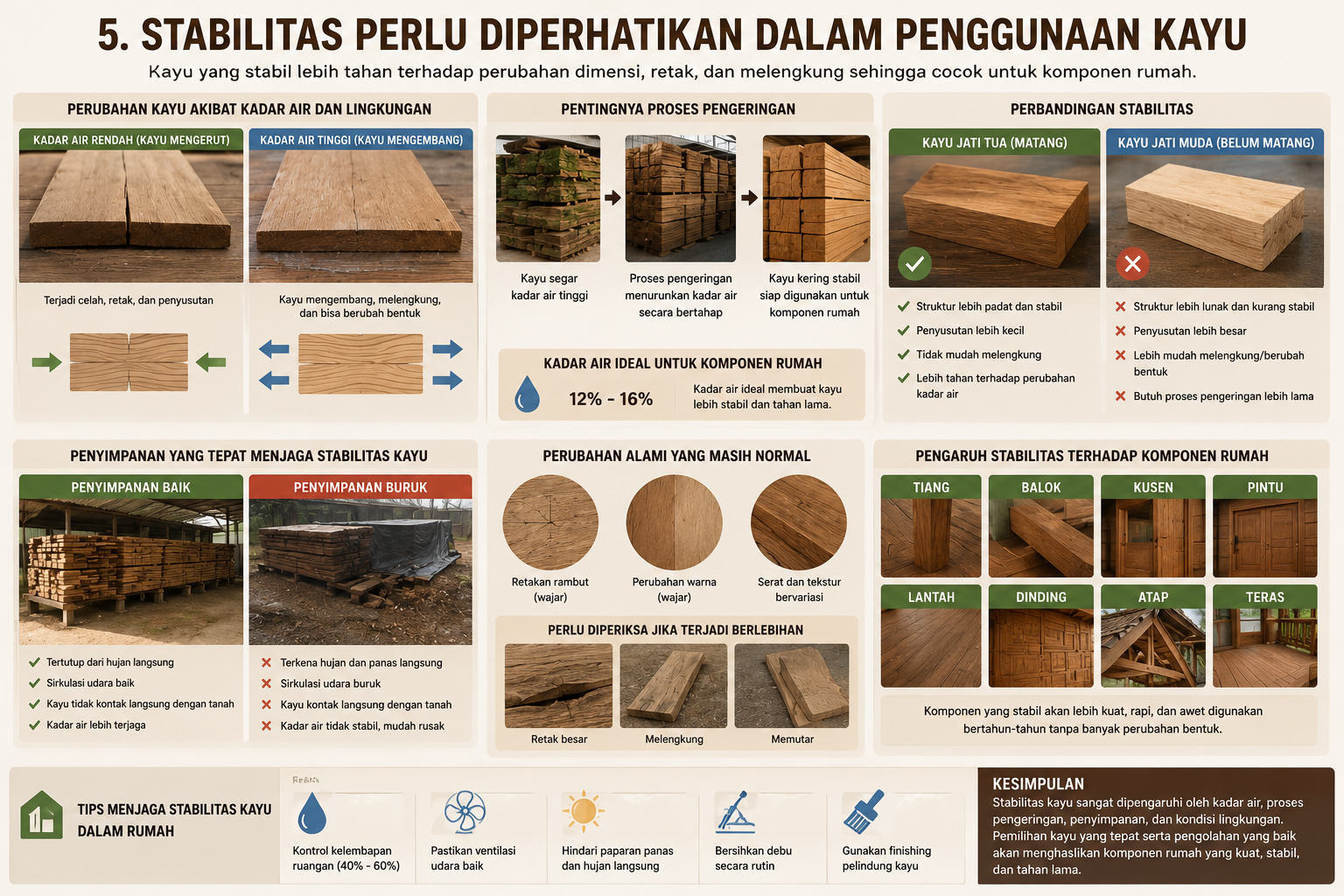 6 Perbedaan Kayu Jati Tua dan Kayu Jati Muda untuk Pembuatan Rumah