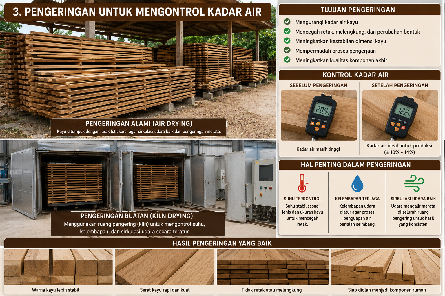7 Tahapan Pengolahan Kayu Jati Sebelum Menjadi Komponen Rumah