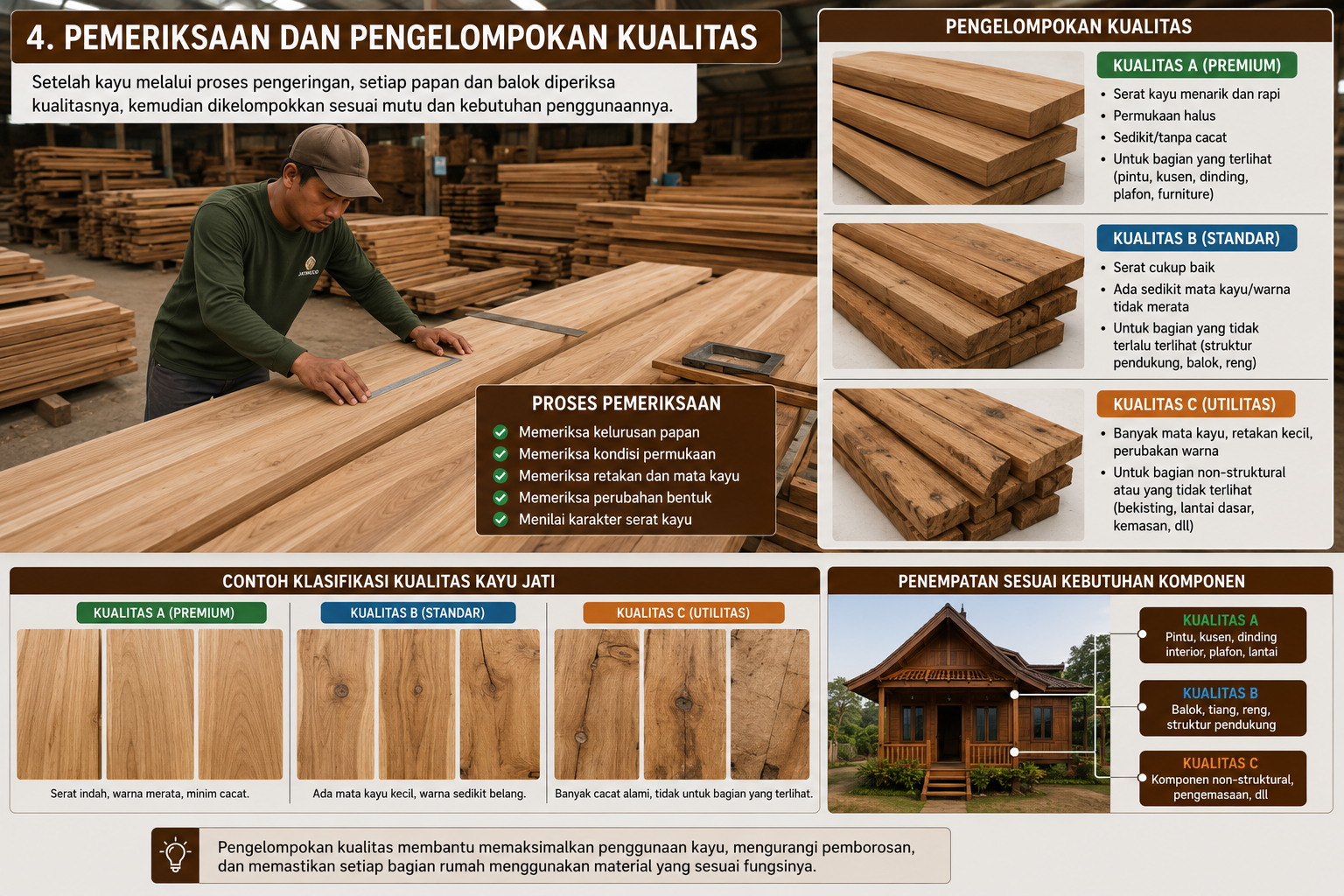 7 Tahapan Pengolahan Kayu Jati Sebelum Menjadi Komponen Rumah