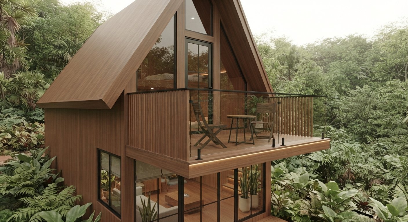 7 Inspirasi Rumah Kayu Jati A-Frame untuk Hunian Modern
