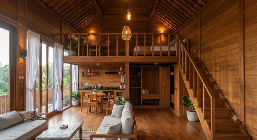 10 Inspirasi Desain Rumah Kayu Jati