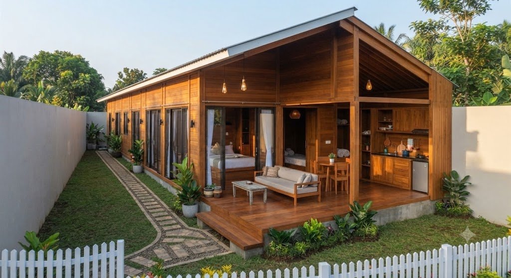 10 Inspirasi Desain Rumah Kayu Jati