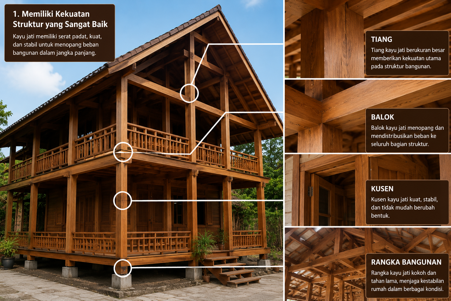 8 Keunggulan Rumah Kayu Jati yang Membuatnya Selalu Diminati
