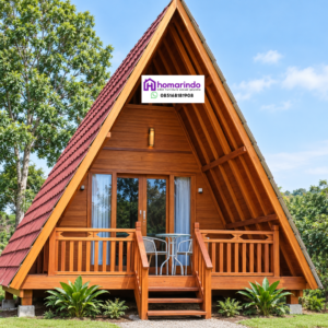 Rumah Segitiga Kayu Jati