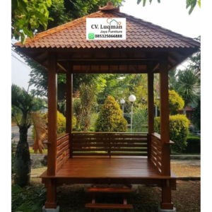 Gazebo Taman Kayu Jati Minimalis