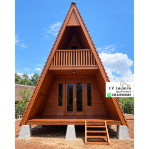 Rumah Segitiga Kayu Jati Klasik