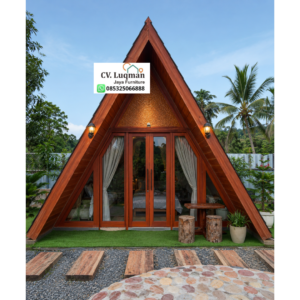 Rumah Kayu Segitiga Minimalis