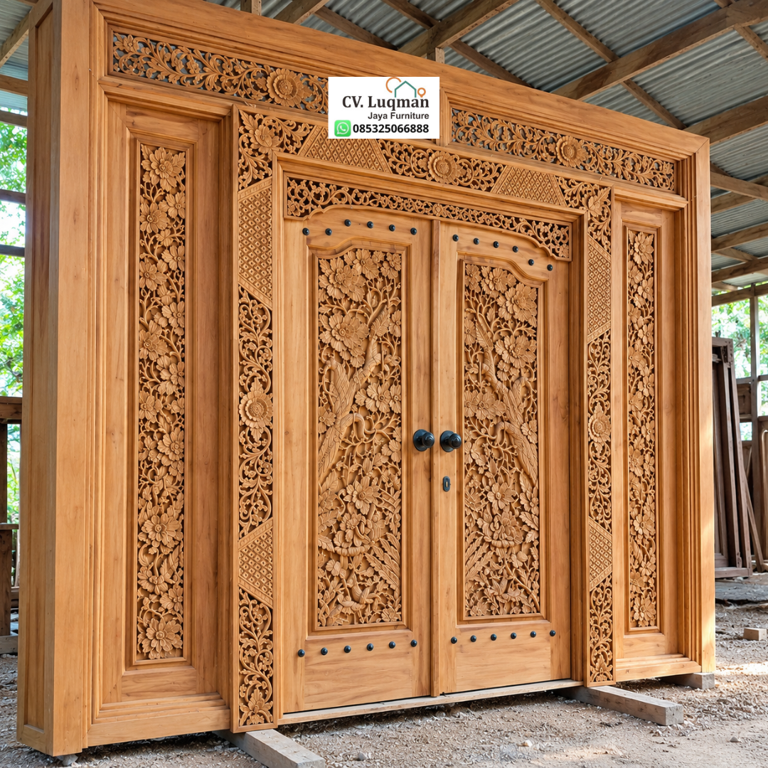 Pintu Gebyok Ukir Kayu Jati
