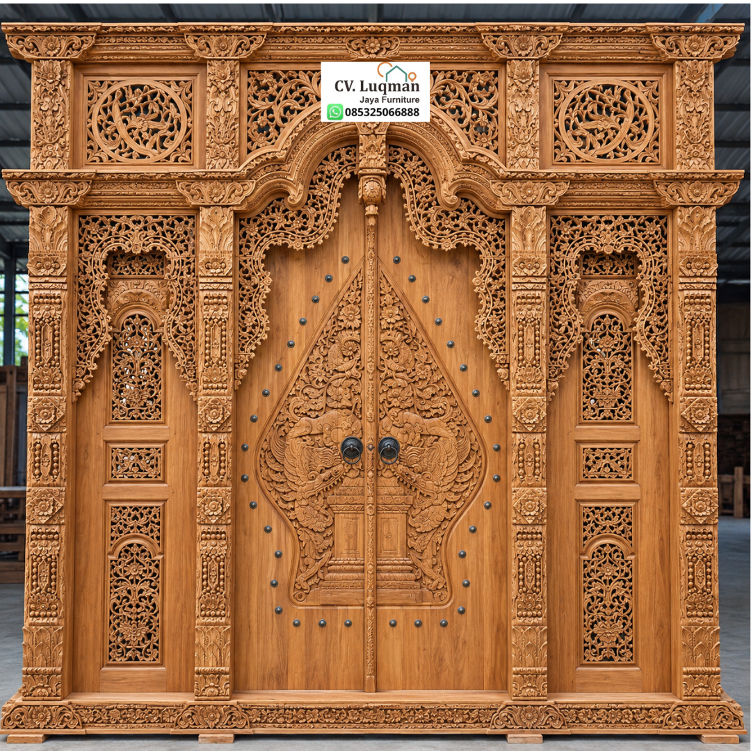 Pintu Gebyok Ukir Kayu Jati