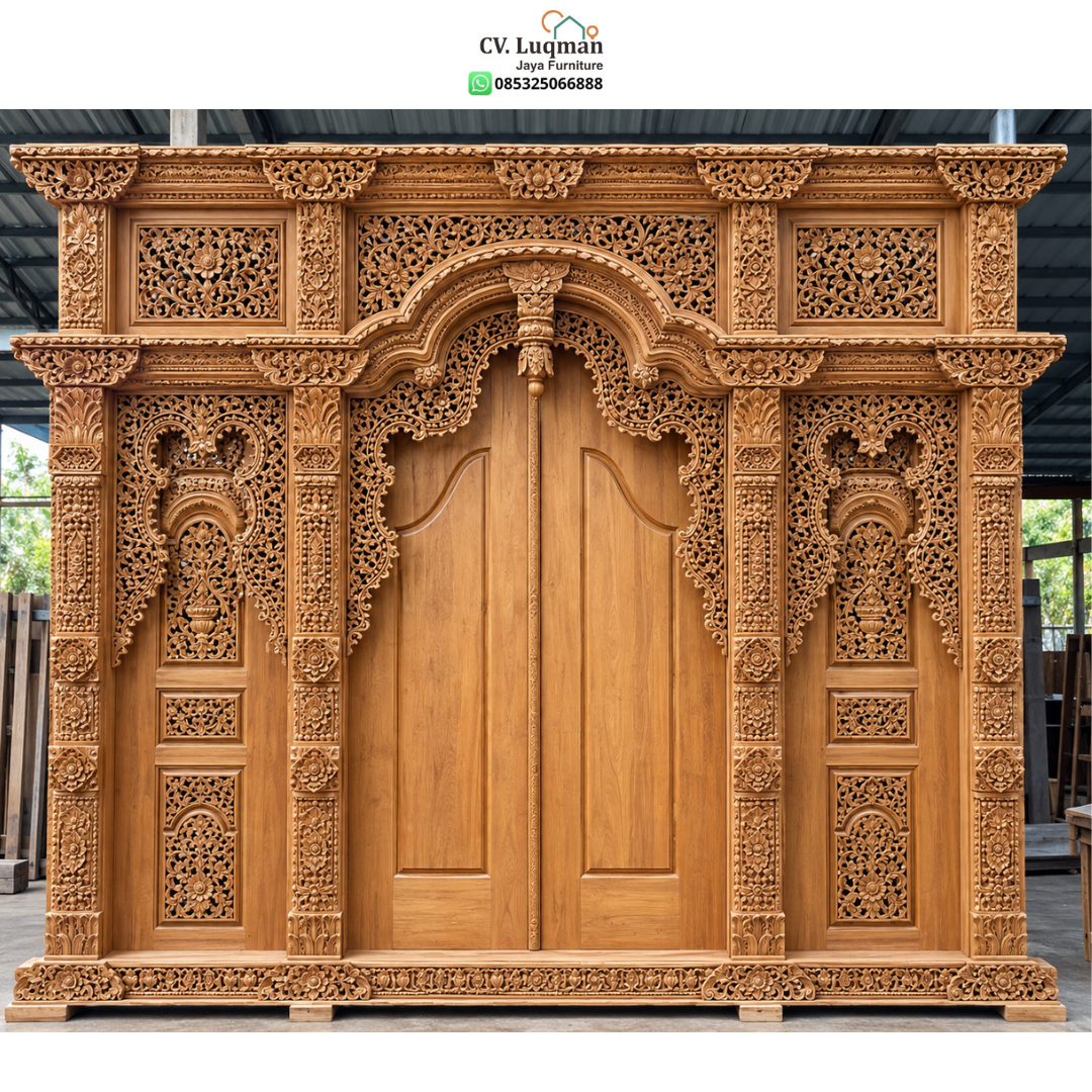 Pintu Gbyok Ukir Mewah Kayu Jati