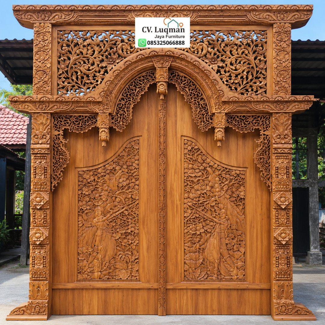 Pintu Gebyok Ukir Kayu Jati