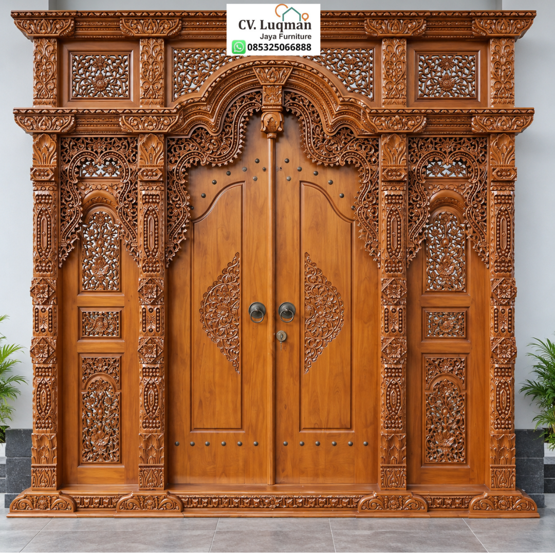 Pintu Gebyok Ukir Kayu Jati