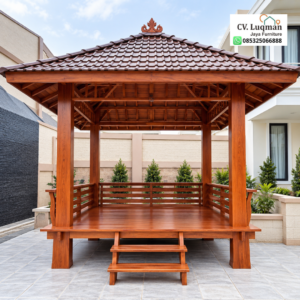 Gazebo Kayu Jati Minimalis Modern