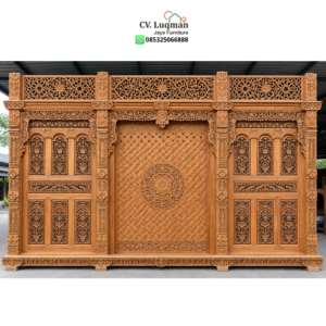 Pintu Gebyok Ukir Kayu Jati Klasik Mega