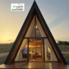 Rumah Kayu Jati Segitiga Minimalis Modern Mewah