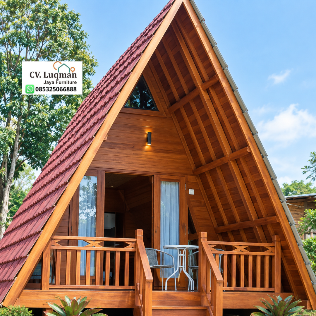 Rumah A-Frame Kayu Jati Minimalis Rumah A-Frame Kayu Jati Minimalis