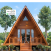 Rumah A-Frame Kayu Jati Minimalis
