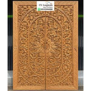 Pintu Gebyog Kayu Jati Mewah Nusantara