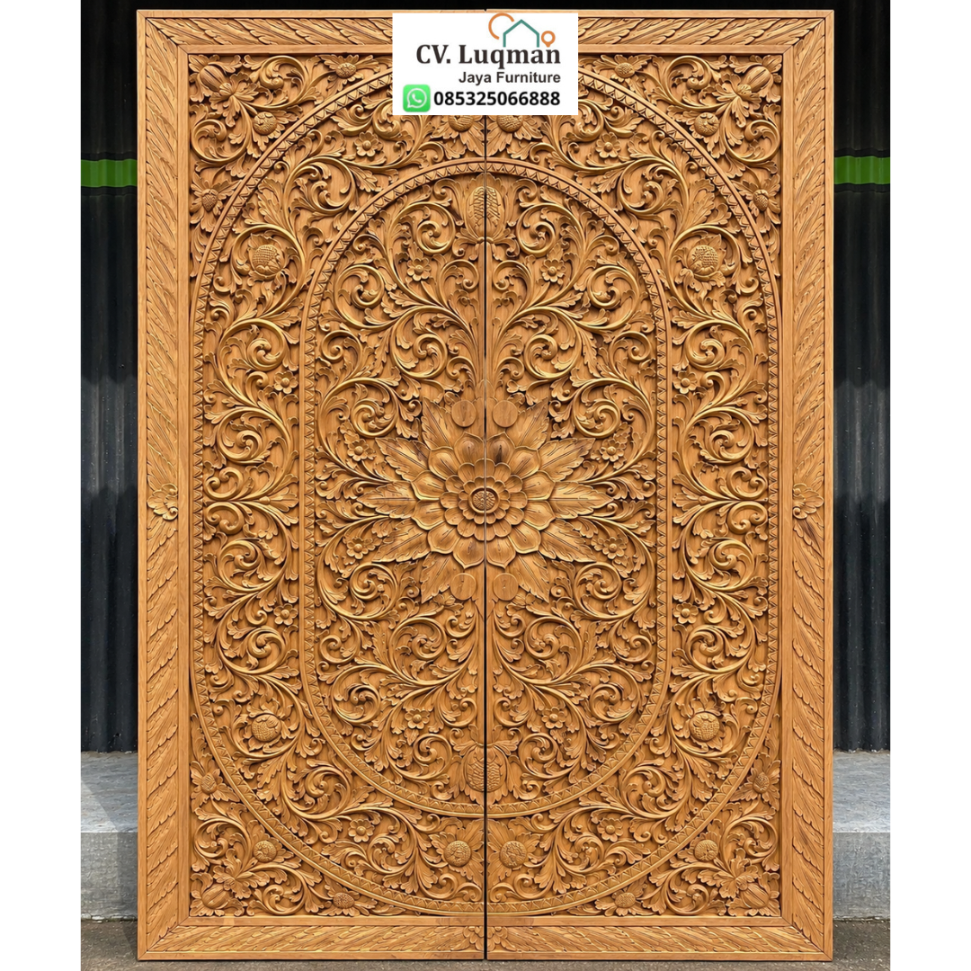 Pintu Gebyog Kayu Jati Mewah Nusantara