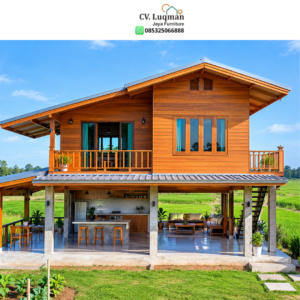 Rumah Panggung Kayu Jati Minimalis Modern