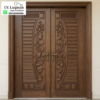 Pintu Utama Ukir CNC Kayu Jati Mewah Motif