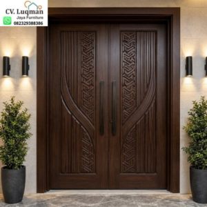 Pintu Kayu Ukir CNC Minimalis Modern