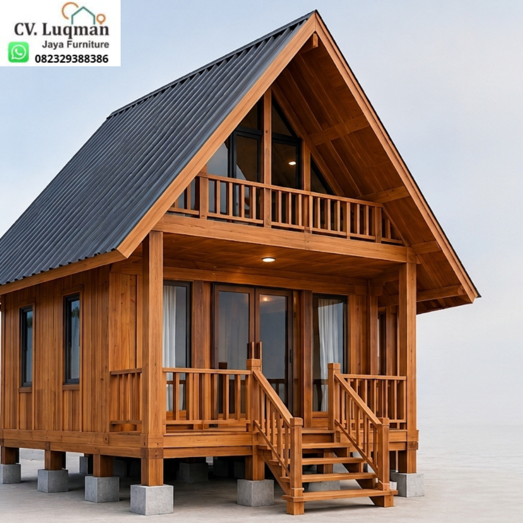 Triangle Loft Resort: Rumah Segitiga Kayu Jati 2 Lantai Tipe 4x6 Triangle Loft Resort: Rumah Segitiga Kayu Jati 2 Lantai Tipe 4x6