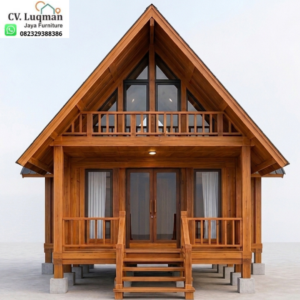 Triangle Loft Resort: Rumah Segitiga Kayu Jati 2 Lantai Tipe 4x6