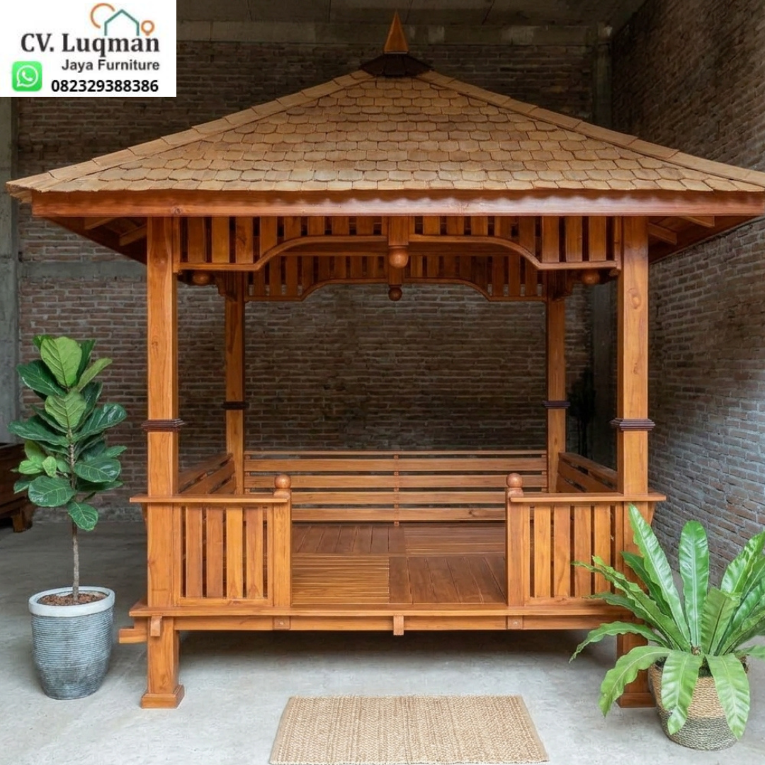 Gazebo Kayu Jati Minimalis Tipe 2x3
