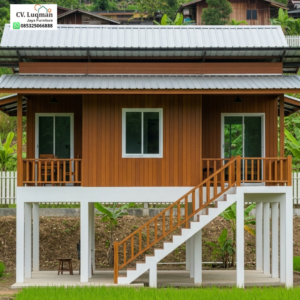 Rumah Panggung Kayu Jati Modern
