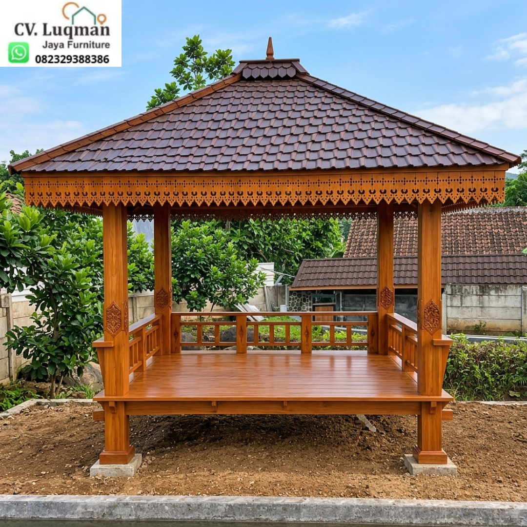 Royal Pavilion Jati 3x3: Gazebo Taman Mewah