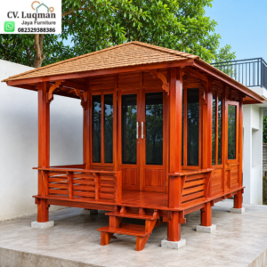 Gazebo Rumah Kaca Jati Tipe 3x4 Pintu Kupu-Tarung