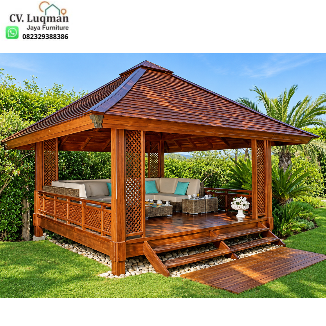Gazebo Kayu Jati Tipe 3x3 Gazebo Kayu Jati Tipe 3x3