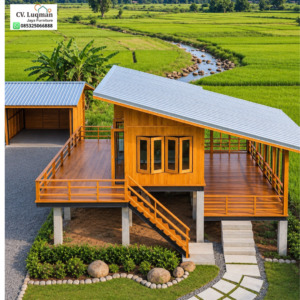 Rumah Panggung Kayu Jati Modern