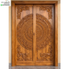 Mahakarya Pintu Ukir Kayu Jati Motif Lingkaran Surya Mewah
