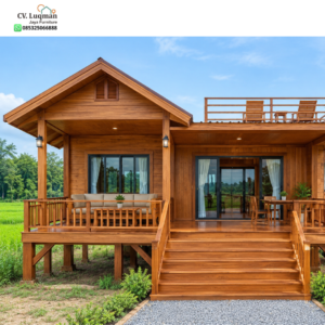 Rumah Panggung Kayu Jati Modern Nuansa Villa