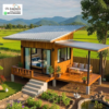 Rumah Panggung Kayu Jati Gaya Resort Santai Tropis
