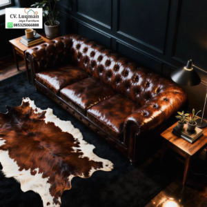 Sofa Chesterfield Kulit Sapi Asli Nuansa Kemewahan Megah