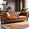 Sofa Chesterfield Kulit Sapi Asli Nuansa Ruang Utami Prestisius