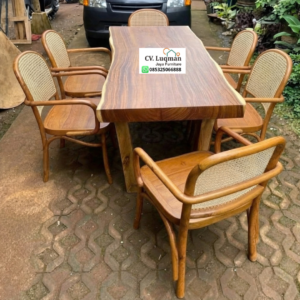 Set Meja Makan Trembesi Enam Kursi