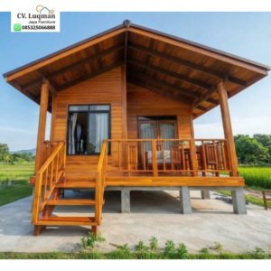 Rumah Panggung Kayu Jati Minimalis Modern