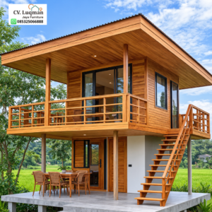 Rumah Panggung Kayu Jati Minimalis Eksklusif