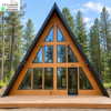 A-Frame Glass Cabin: Hunian Segitiga Kayu Jati Fasad Kaca