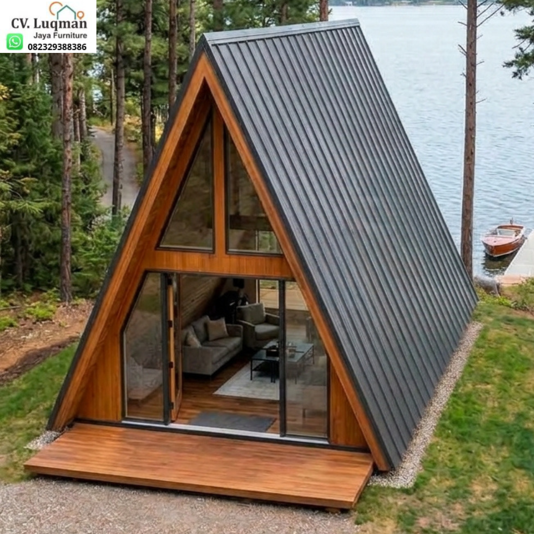 Kabin Segitiga Kayu Jati A-Frame Kabin Segitiga Kayu Jati A-Frame